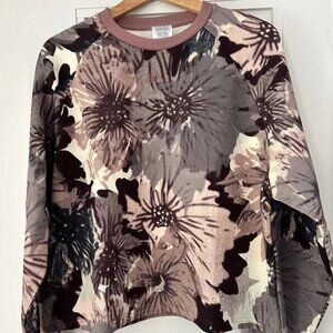ADIDAS all over floral print recycled sweatshirt